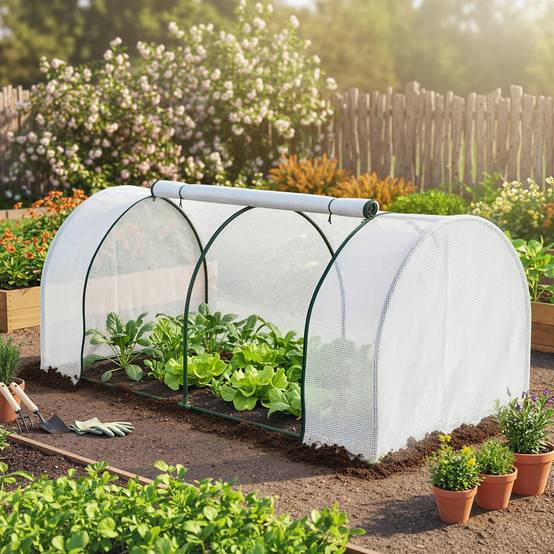 Serre de jardin mini serre serre à tomates 2 x 1 x 0,8 m porte zippée bâche PE acier blanc - Image 3