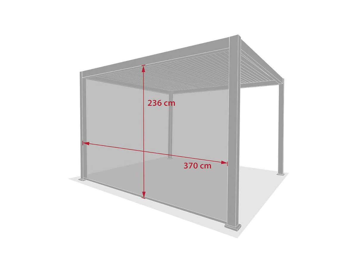 Hesperide - Store pour pergola bioclimatique "Evora" en aluminium 3,7x 2,3m Gris ardoise - Hespéride - Image 7