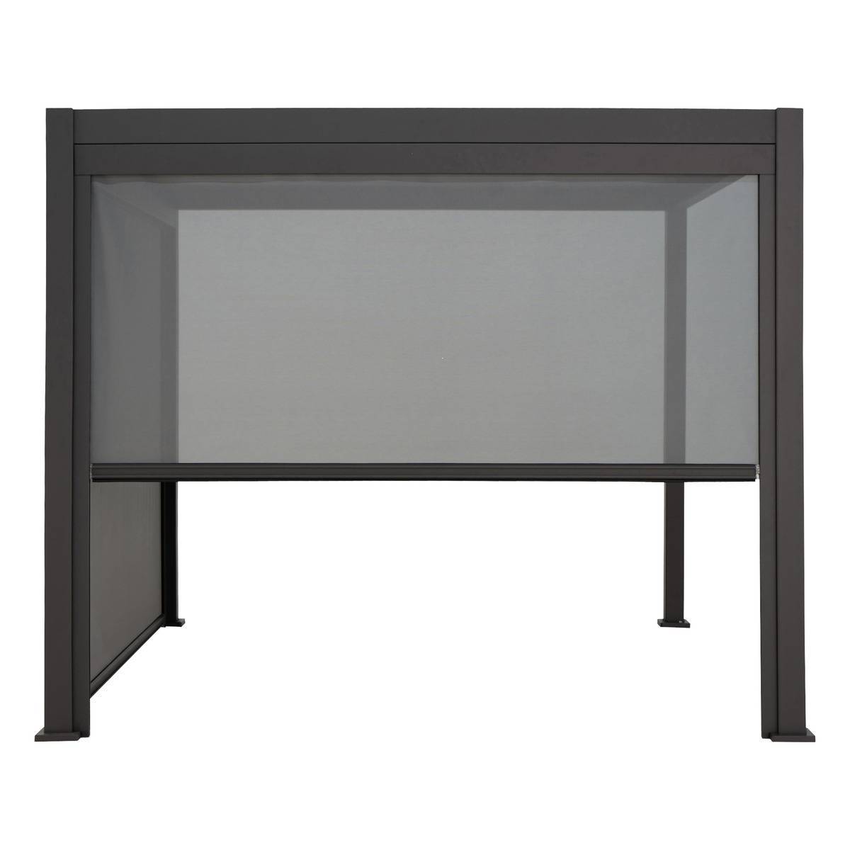 Hesperide - Store pour pergola bioclimatique "Evora" en aluminium 3,7x 2,3m Gris ardoise - Hespéride - Image 4