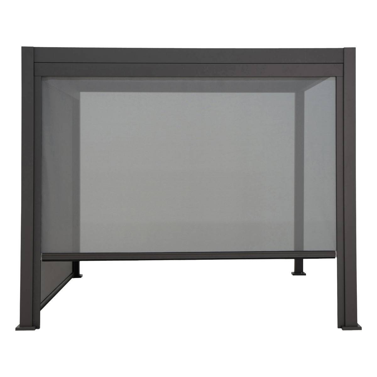 Hesperide - Store pour pergola bioclimatique "Evora" en aluminium 3,7x 2,3m Gris ardoise - Hespéride - Image 5