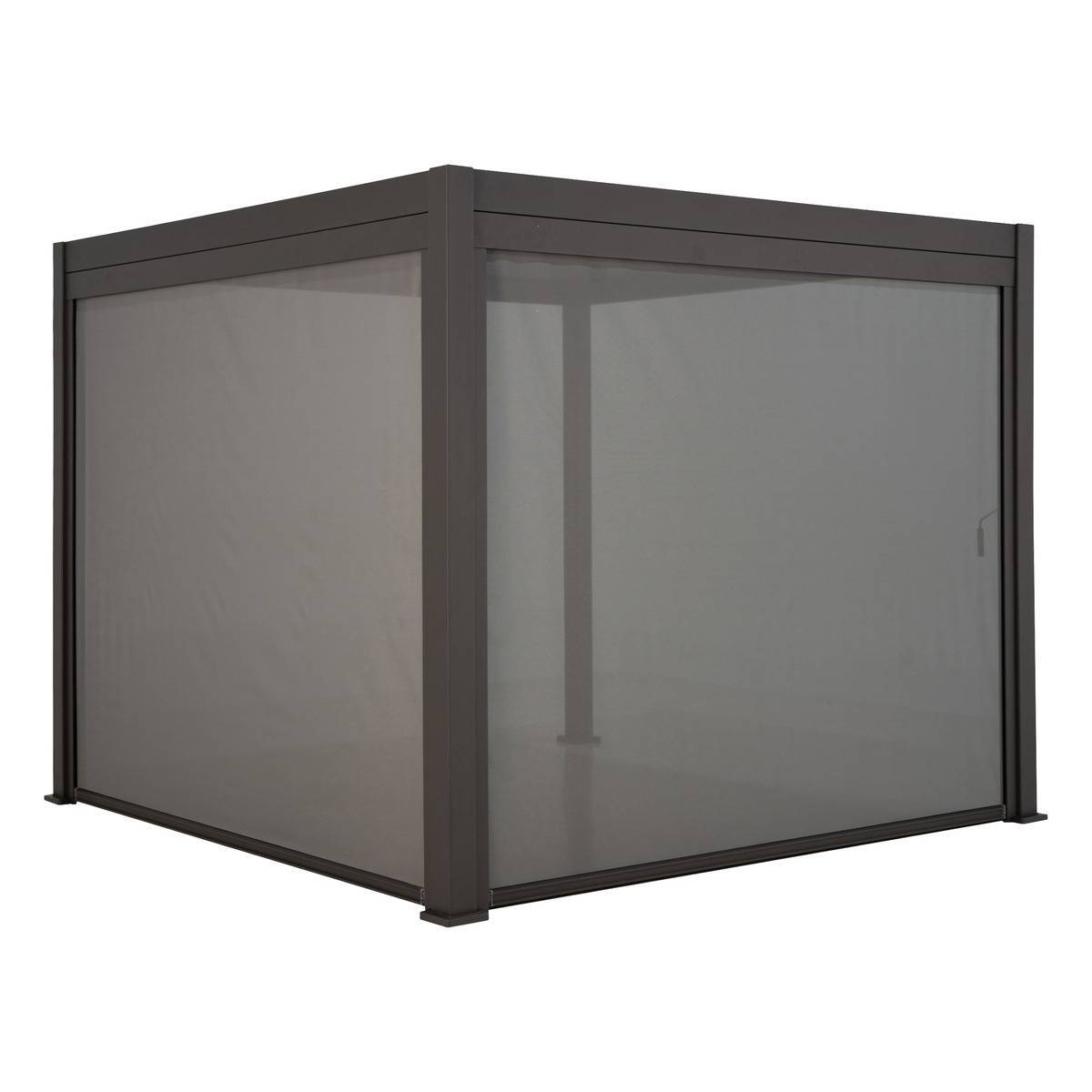 Hesperide - Store pour pergola bioclimatique "Evora" en aluminium 3,7x 2,3m Gris ardoise - Hespéride - Image 3