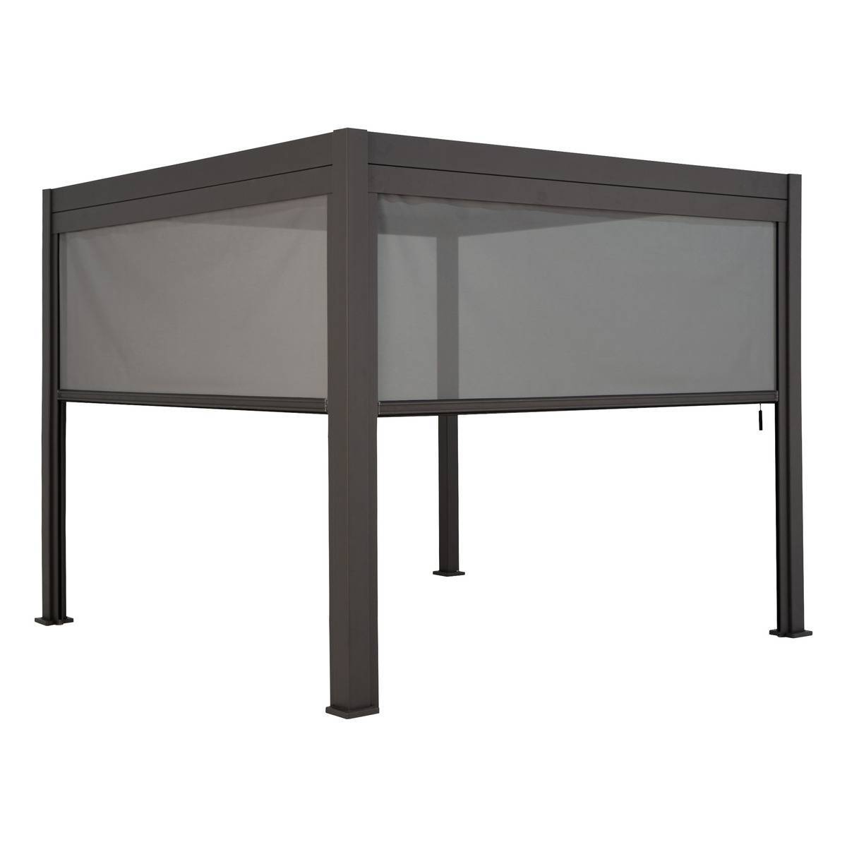 Hesperide - Store pour pergola bioclimatique "Evora" en aluminium 3,7x 2,3m Gris ardoise - Hespéride - Image 2