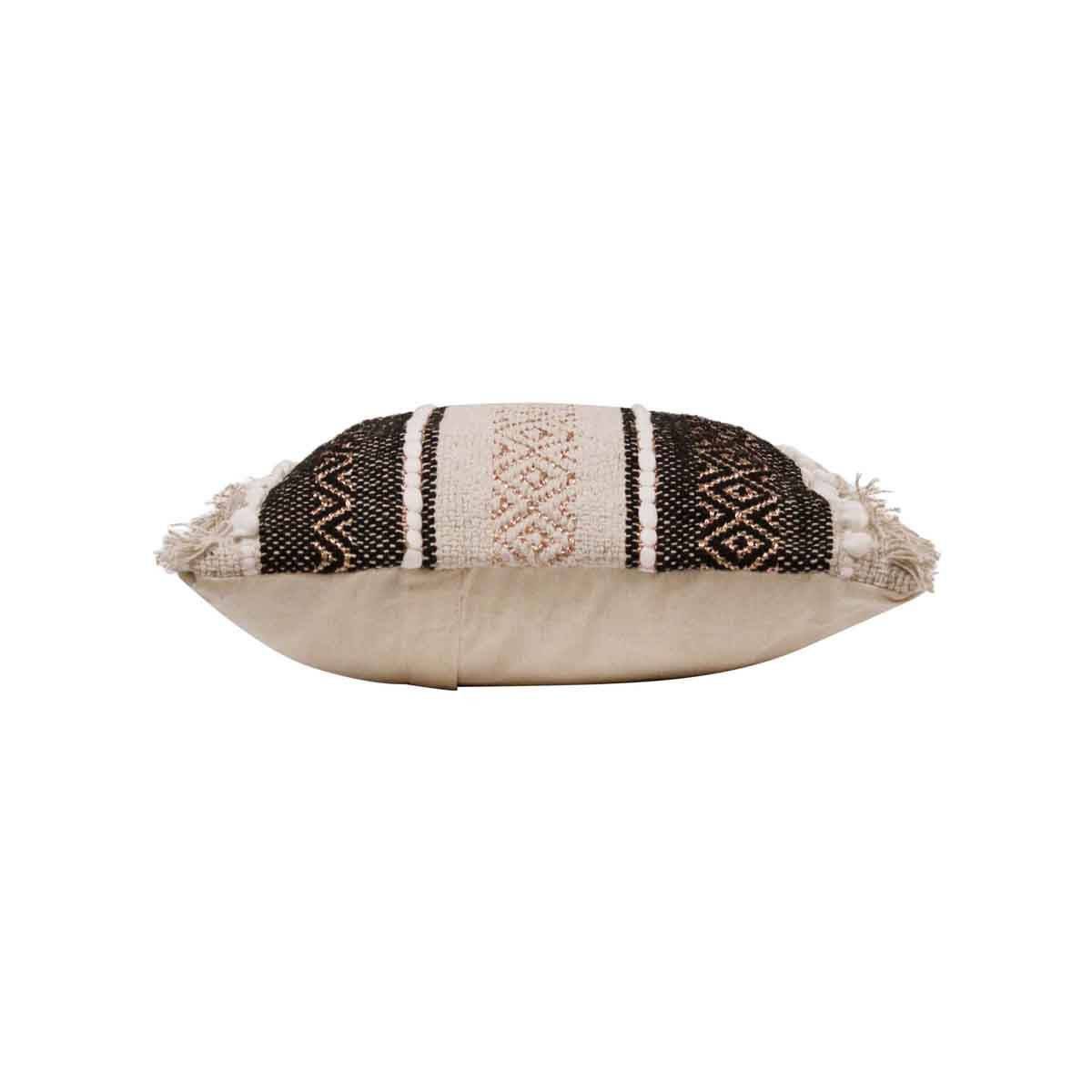 Coussin Déco "Mirage" 40x40cm Naturel & Noir - Image 3