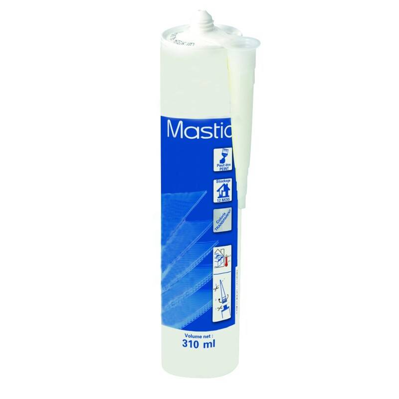 Mastic silicone transparent polycarbonate et multi supports 310 ml - Coloris - Transparent, Contenance - 310 ml - Image 1