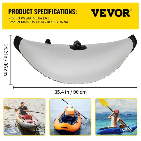 VEVOR Kit stabilisateur flotteur 2,1-2,4 m, PVC. Gonflable/dégonflable, pour kayak, canoë. - Image 7