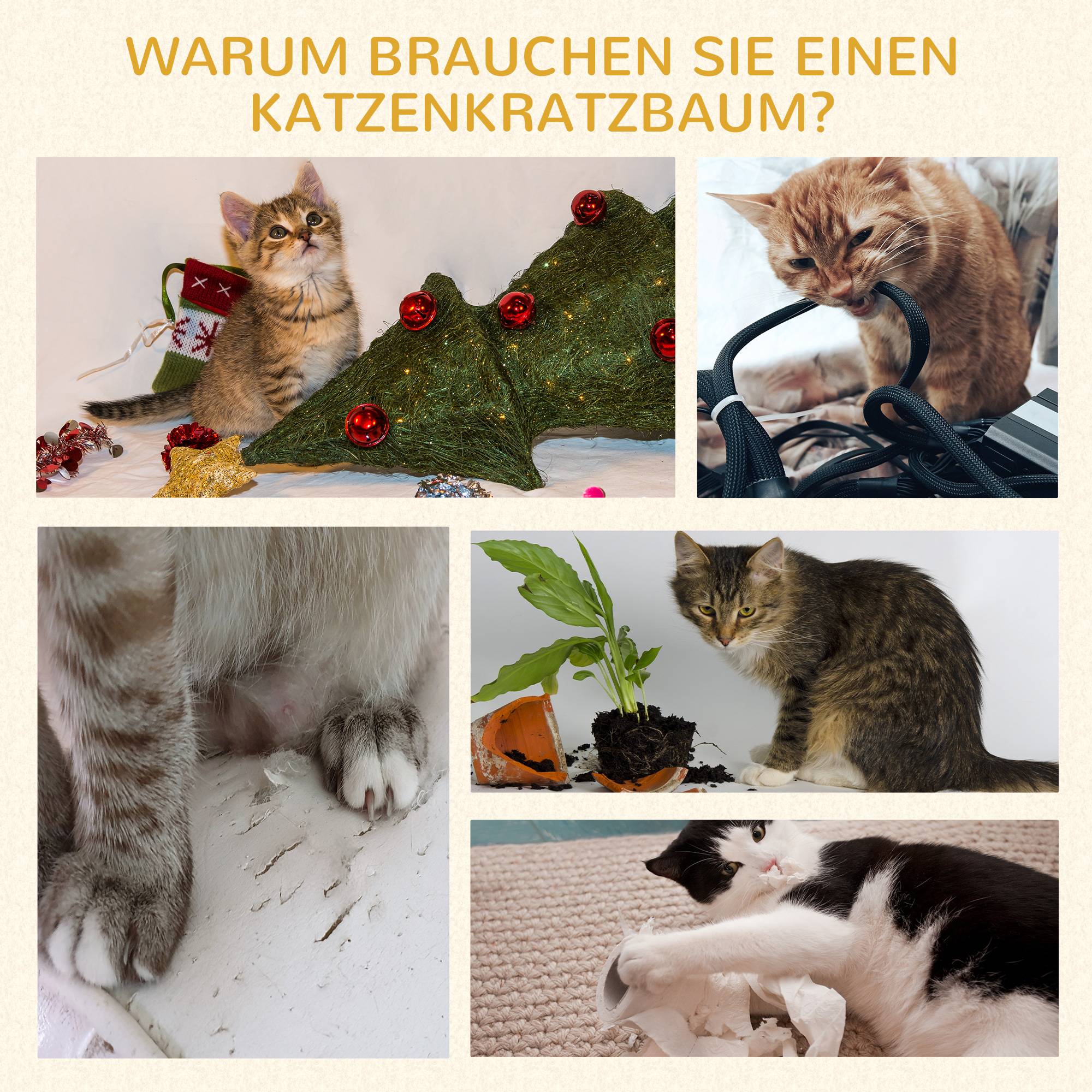 Arbre à chat sisal et peluche beiges 50 x 30 x 81.5 cm - PANGIVO - Image 9