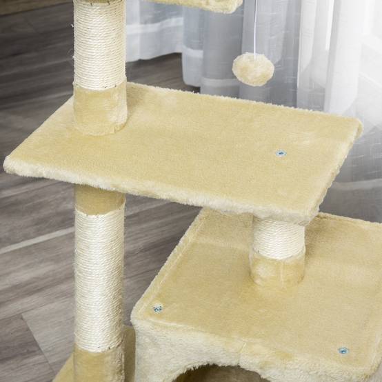 Arbre à chat sisal et peluche beiges 50 x 30 x 81.5 cm - PANGIVO - Image 10