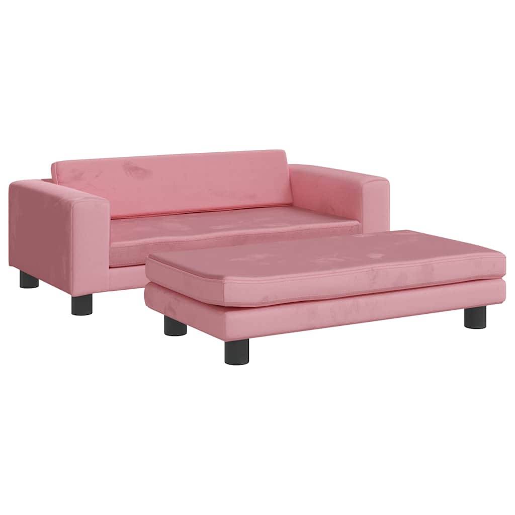Lit pour chien velours et bois rose 100 x 50 x 30 cm - PANGIVO - Image 2