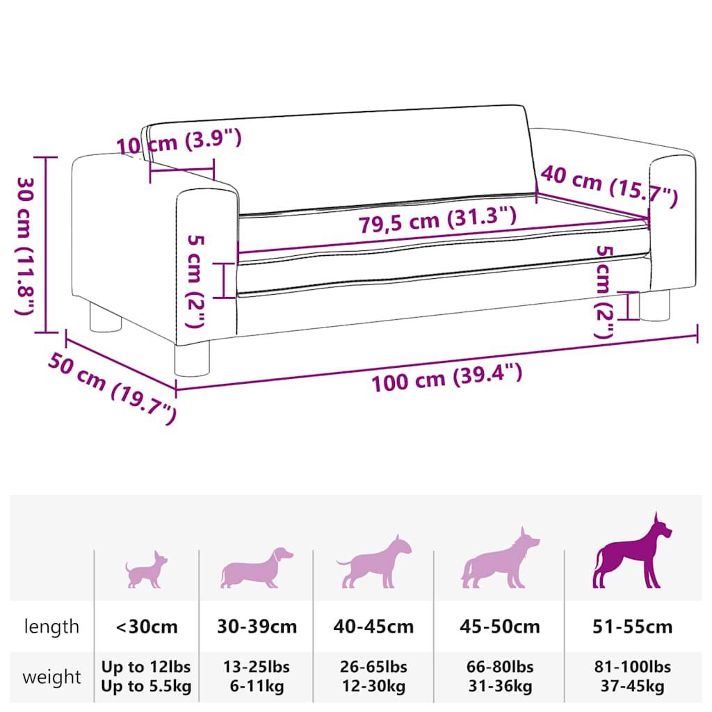 Lit pour chien velours et bois rose 100 x 50 x 30 cm - PANGIVO - Image 9