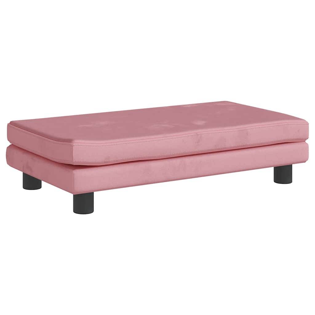 Lit pour chien velours et bois rose 100 x 50 x 30 cm - PANGIVO - Image 6