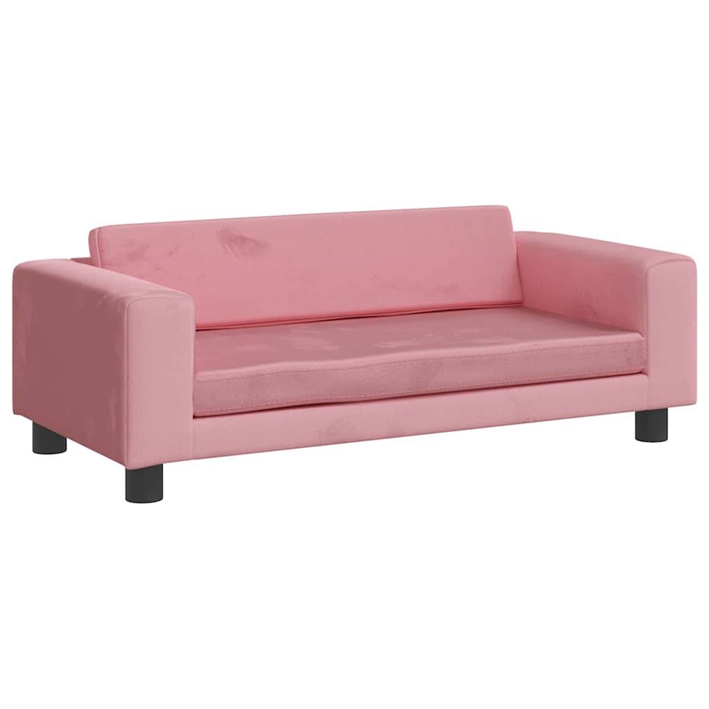 Lit pour chien velours et bois rose 100 x 50 x 30 cm - PANGIVO - Image 7