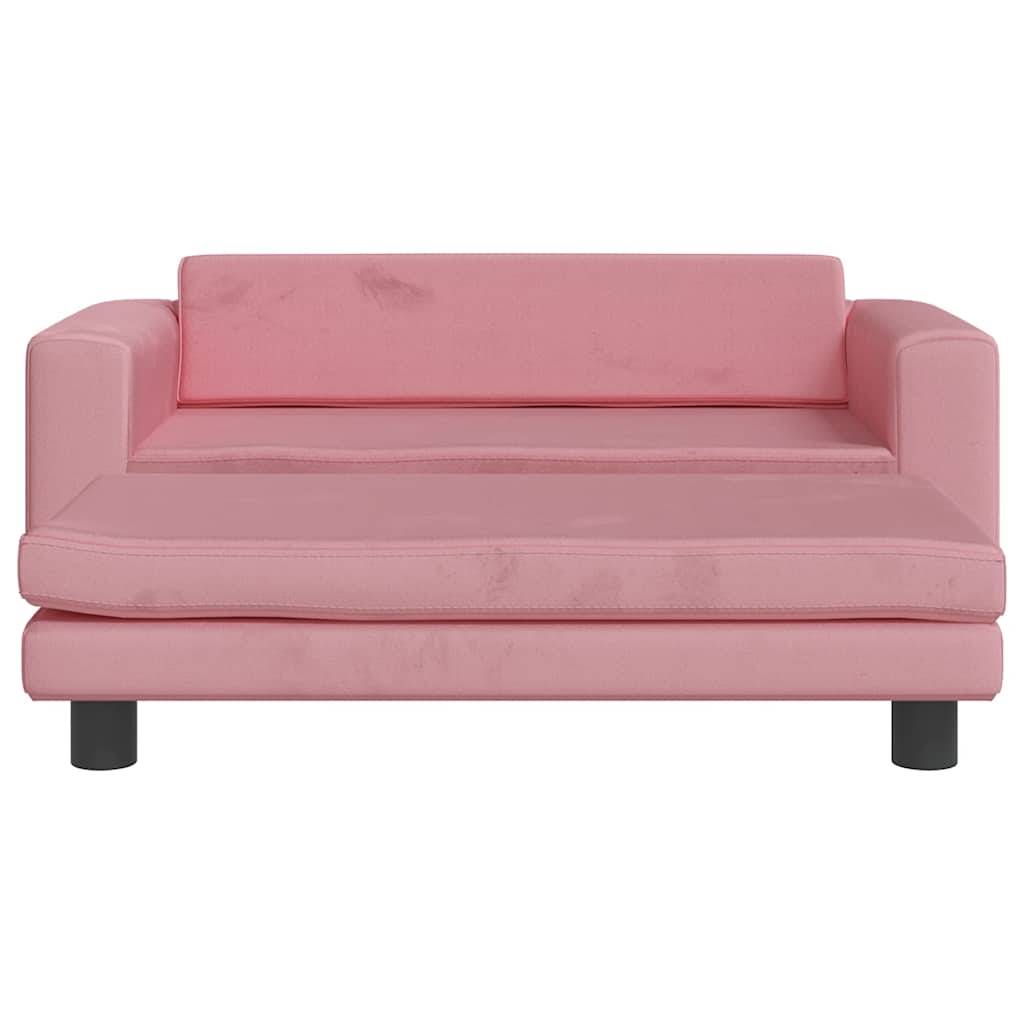 Lit pour chien velours et bois rose 100 x 50 x 30 cm - PANGIVO - Image 3