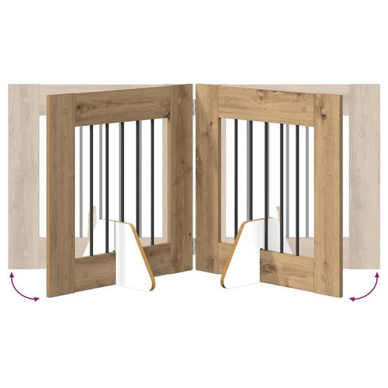 ComfortXL - Barrière pour chien pliable Bois d'ingénierie Intérieur 4 panneaux Chêne artisanal - ComfortXL Outdoor Living - Image 6