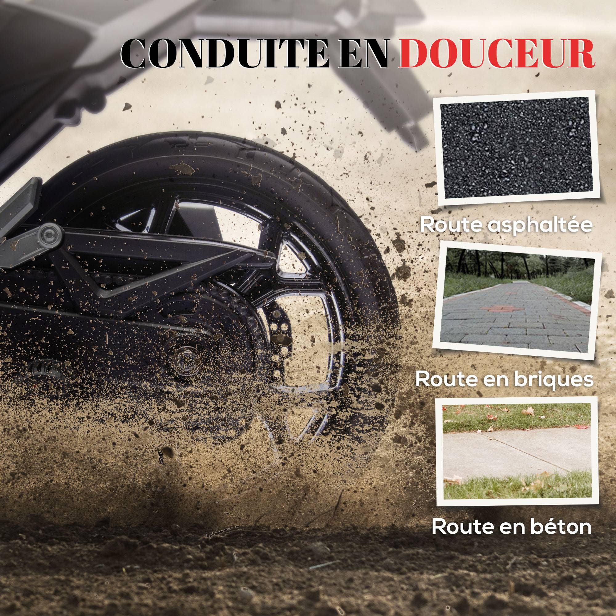 Moto électrique pour enfants moto porteur Honda pour enfants 3 à 6 ans avec musique, phares blanc - Image 8