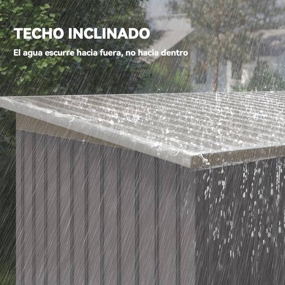 Abri de jardin extérieur 3,2 m² 280 x 130 x 172 cm avec portes coulissantes et ventilation, gris clair - Image 9