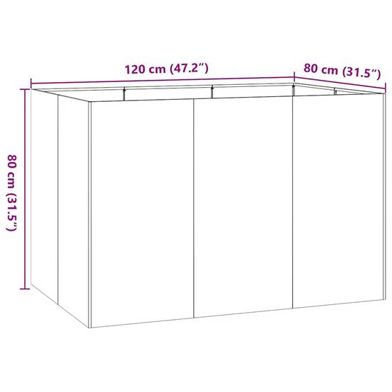 Jardinière acier galvanisé 120 x 80 x 80 cm - PANGIVO - Image 10