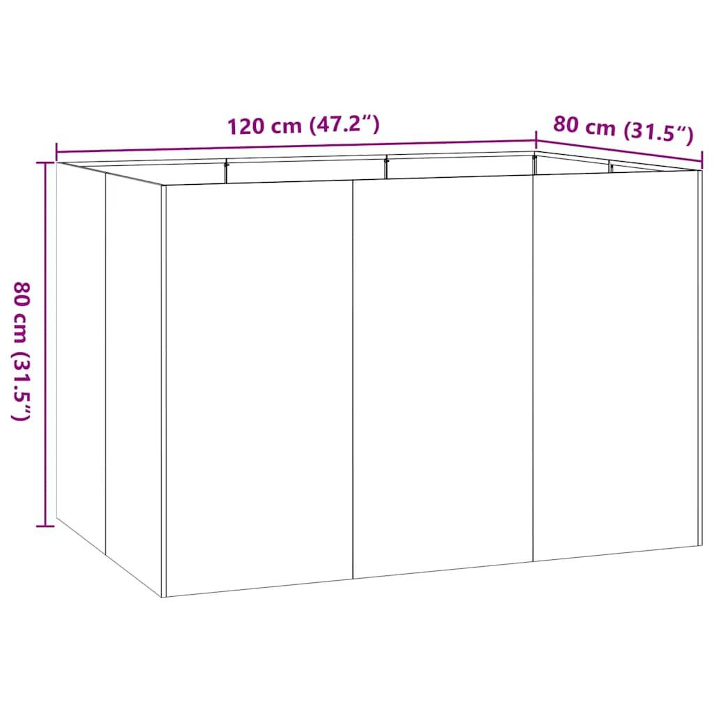 Jardinière acier galvanisé 120 x 80 x 80 cm - PANGIVO - Image 10