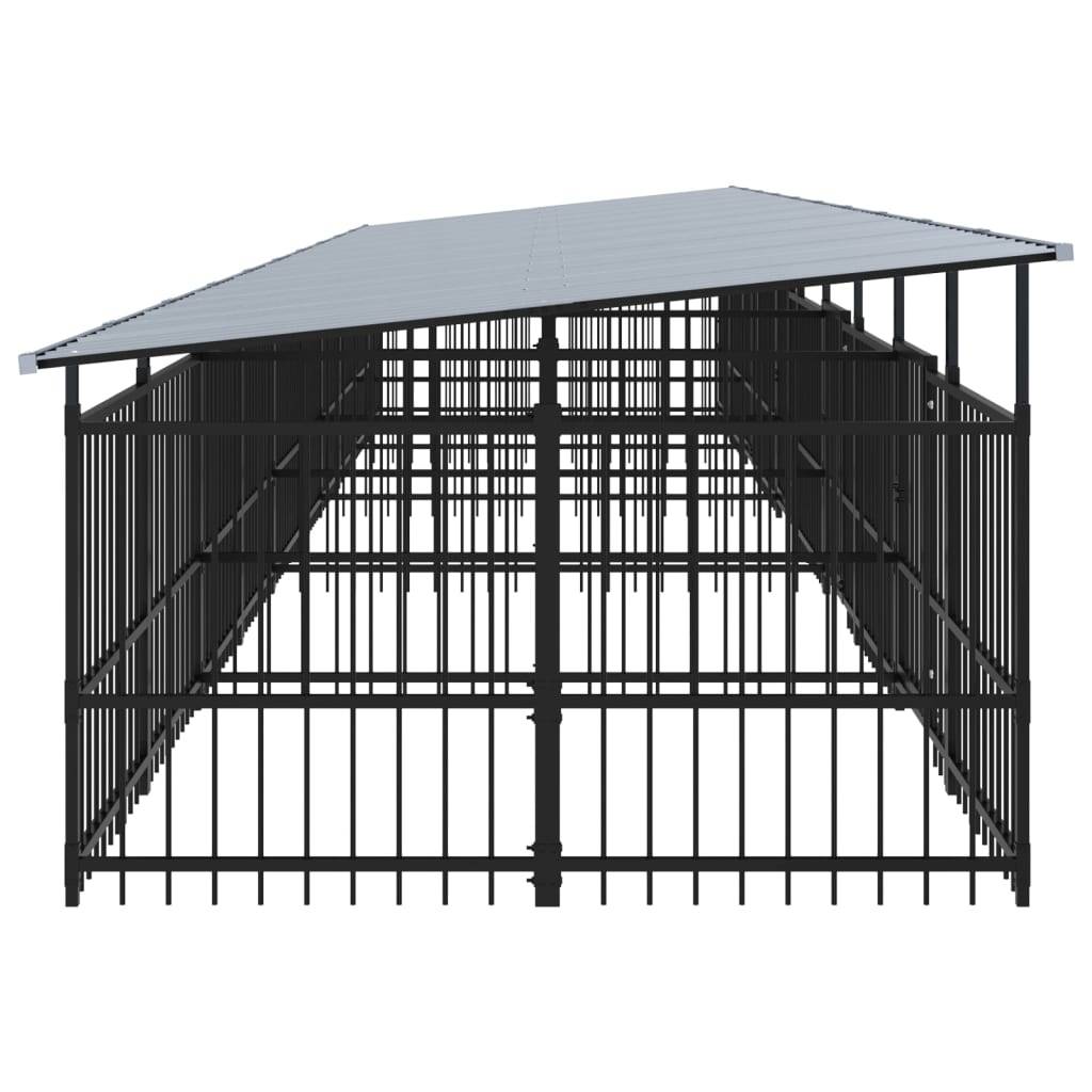Vidaxl - Chenil d'extérieur avec toit pour chiens Acier 18,77 m² vidaXL 3124671 - Image 5