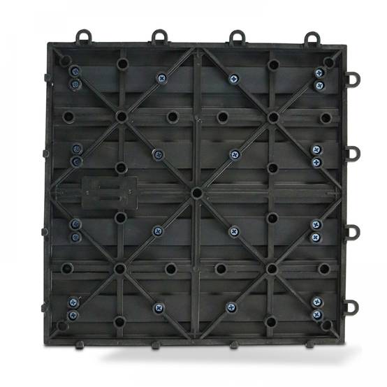 Oviala - Lot de 8 dalles clipsables en bois synthétique gris foncé Batam - Oviala - Image 3
