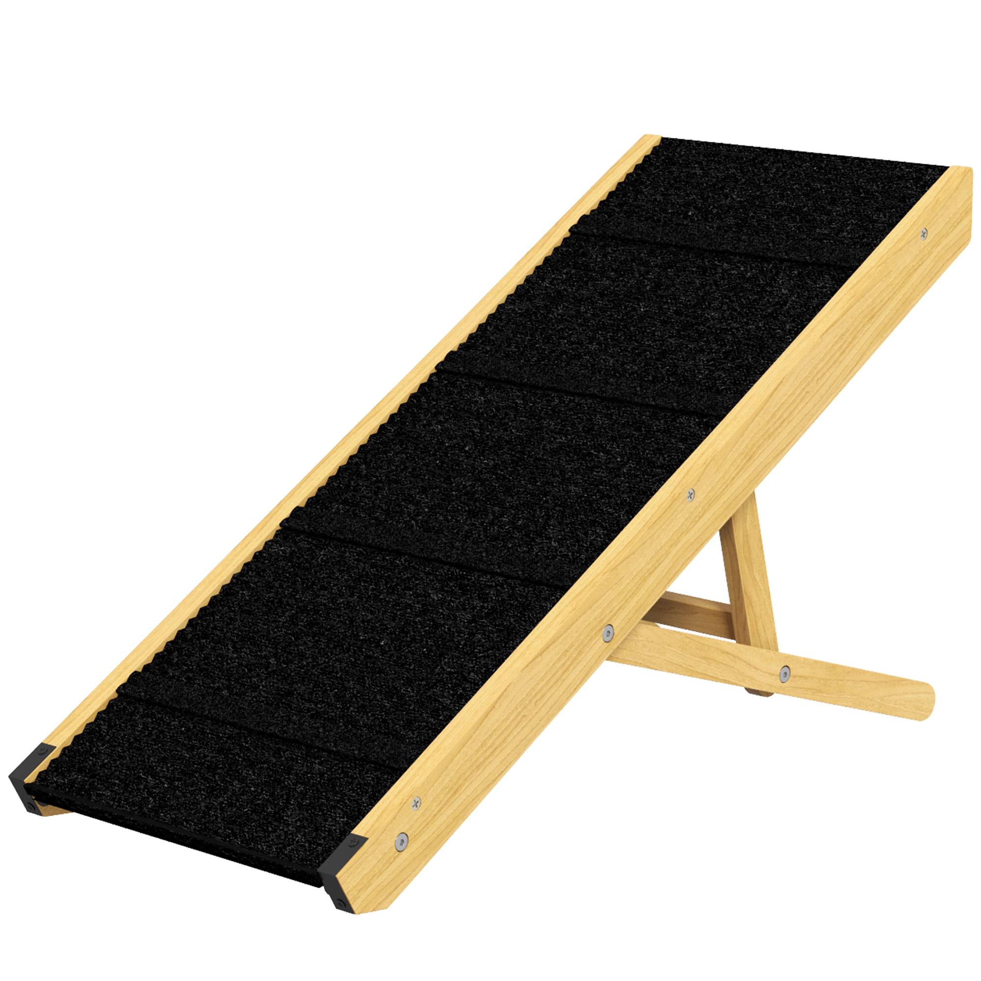 Sans Marque - Rampe réglable, 4 marches, antidérapant, pin, pliable, jusqu'à 15kg - Image 2