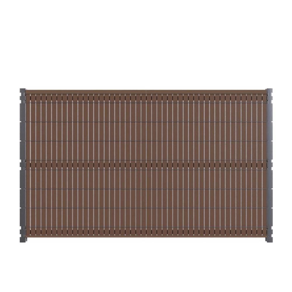 Decklinea - Kit Occultation Composite - L2,5 x H1,53m - Couleur : Brun - Haute Resistance - Occultant Pour Grillage Rigide - Image 3