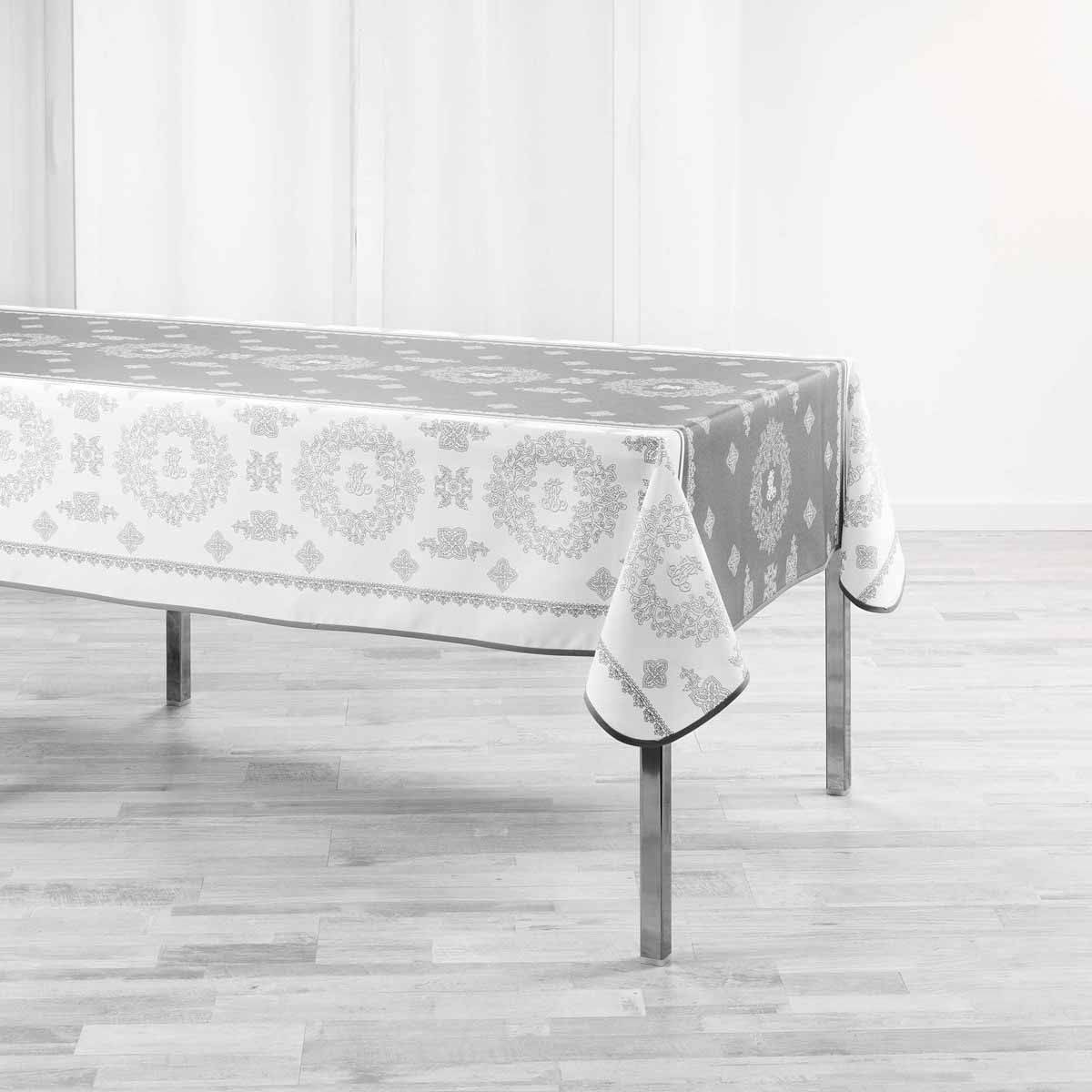 Nappe Imprimée "Madelyne" 150x300cm Blanc - Image 1