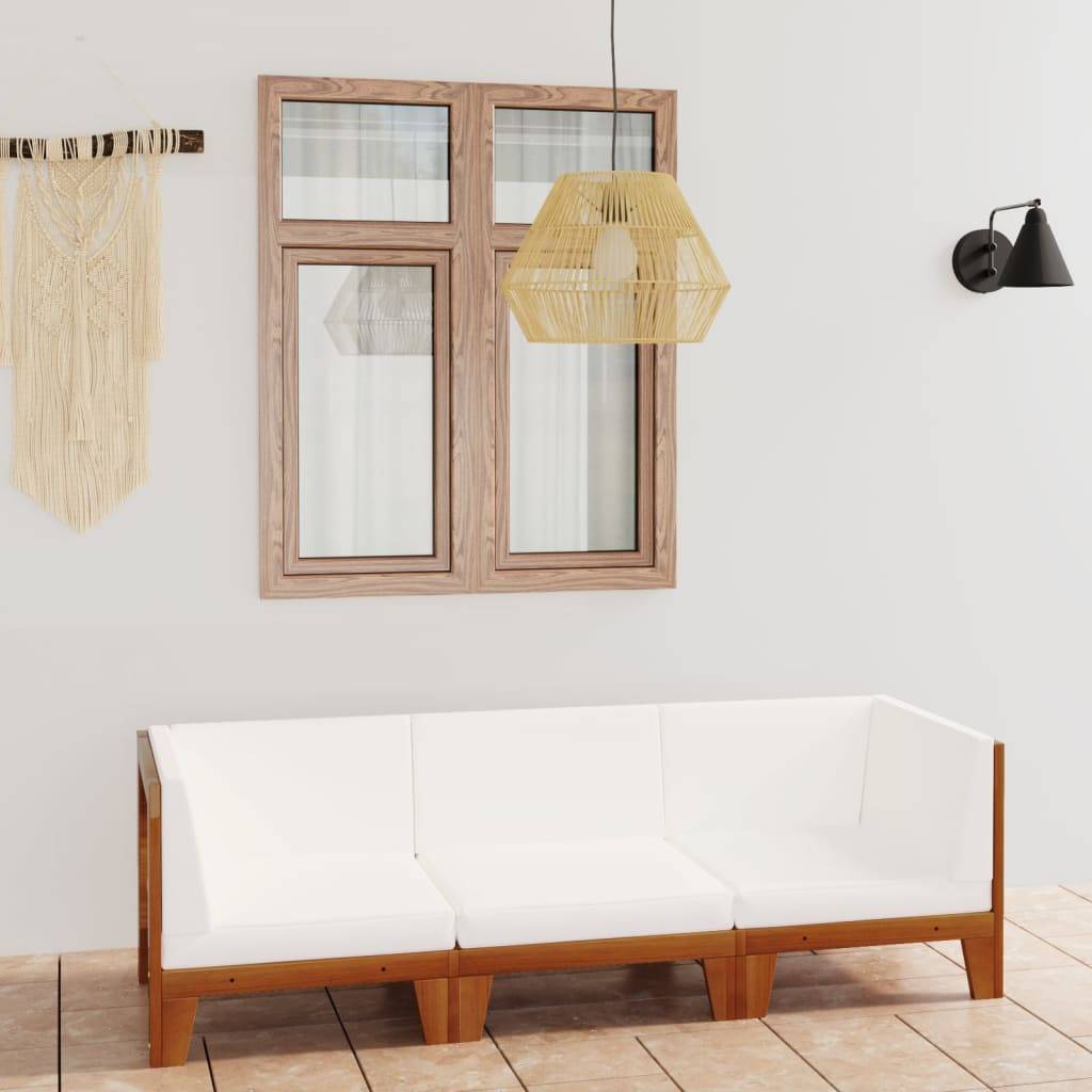 Vidaxl - Salon de jardin 3 pcs avec coussins Bois d'acacia solide vidaXL 3058114 - Image 1