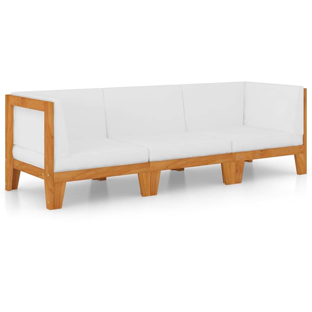 Vidaxl - Salon de jardin 3 pcs avec coussins Bois d'acacia solide vidaXL 3058114 - Image 2