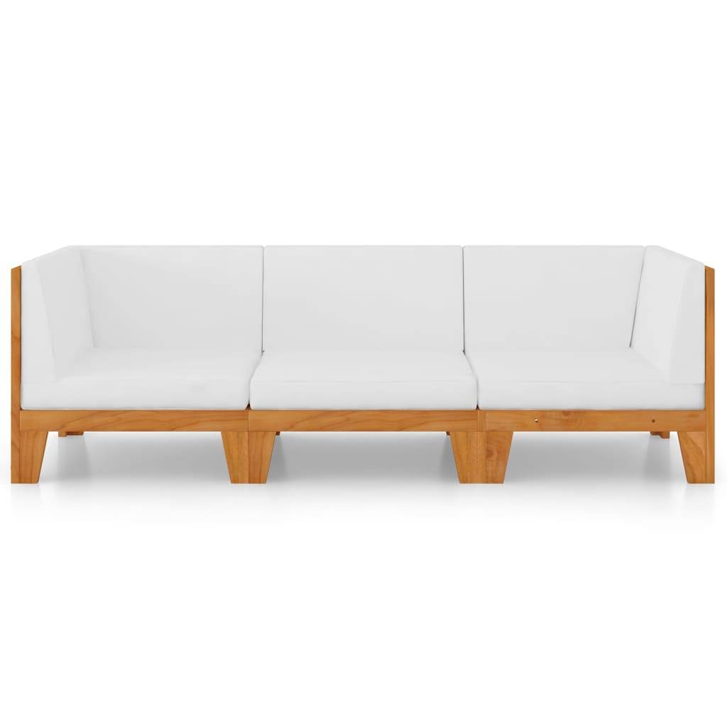 Vidaxl - Salon de jardin 3 pcs avec coussins Bois d'acacia solide vidaXL 3058114 - Image 4