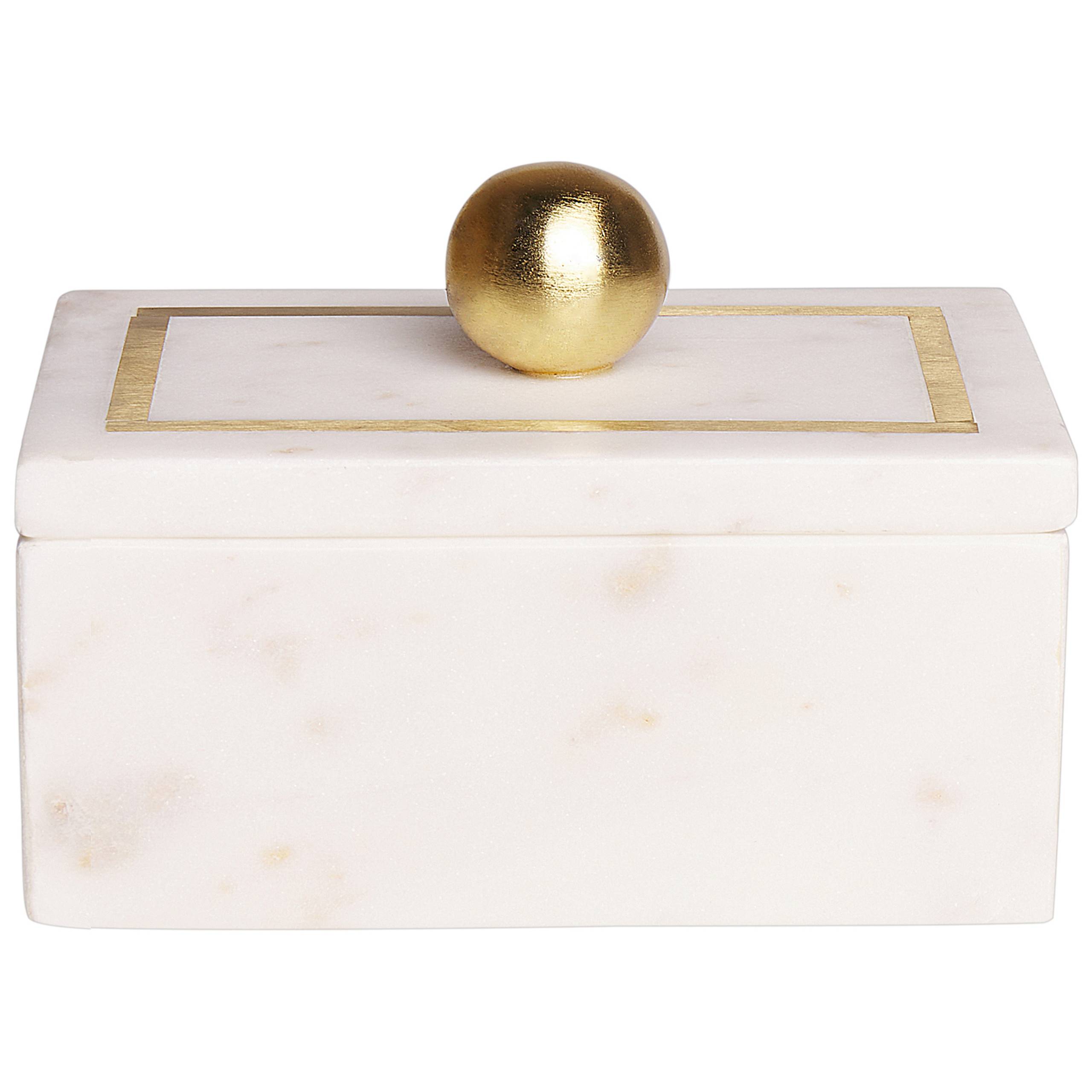 Beliani - Boîte Décorative Blanc Marbre de Rangement pour Bijoux Style Moderne Glam - Image 4