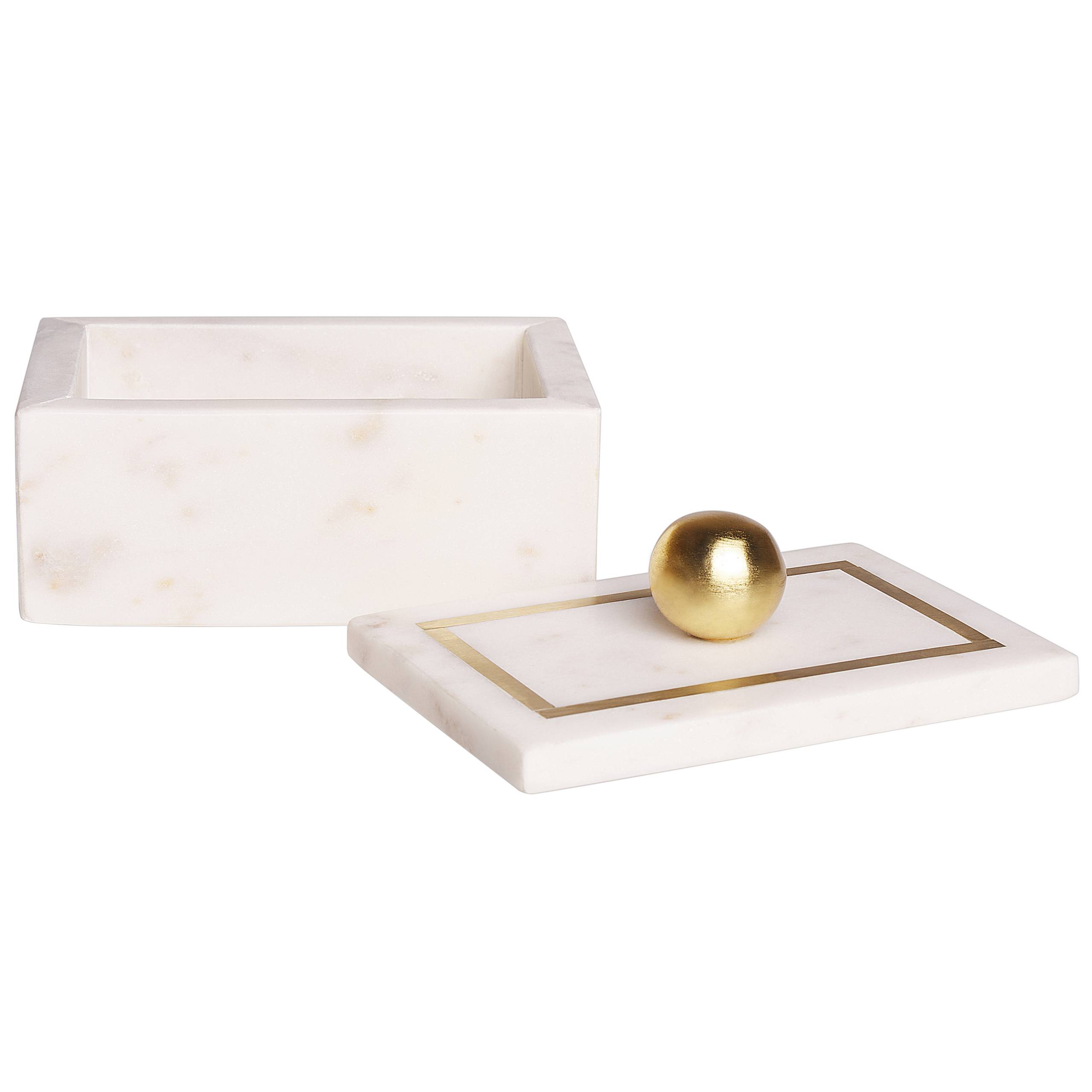 Beliani - Boîte Décorative Blanc Marbre de Rangement pour Bijoux Style Moderne Glam - Image 5