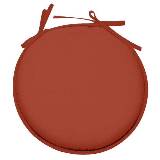 Lovely Casa - Galette de chaise ronde unie aux multiples couleurs - LOVELY CASA - Polyester - Terracotta - Image 1