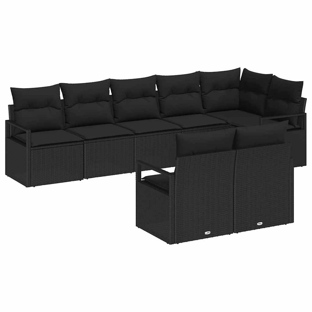 Salon de jardin modulable 8 places en polyrotin résistant aux UV Noir – ComfortXL Outdoor Living - Image 2