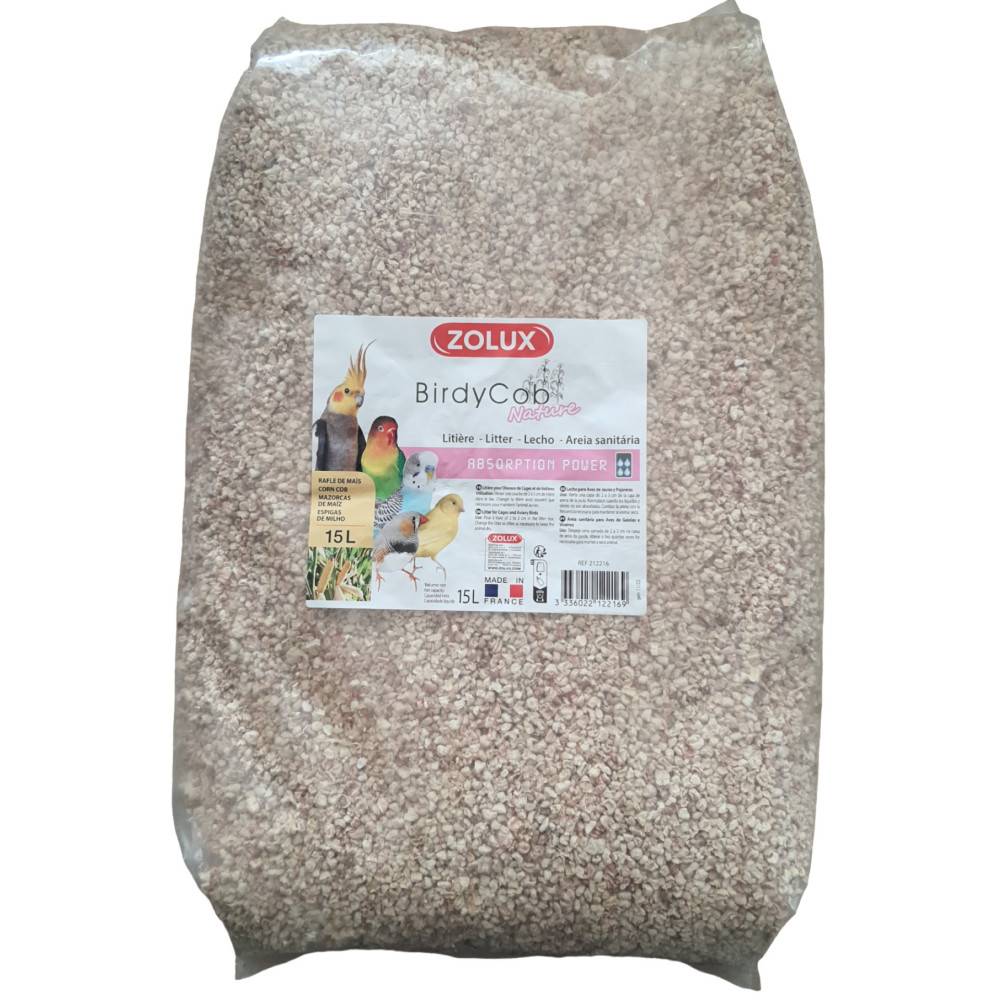 Zolux - Litière birdycob nature 15 litres soit 5.1 kg pour oiseaux - Image 1