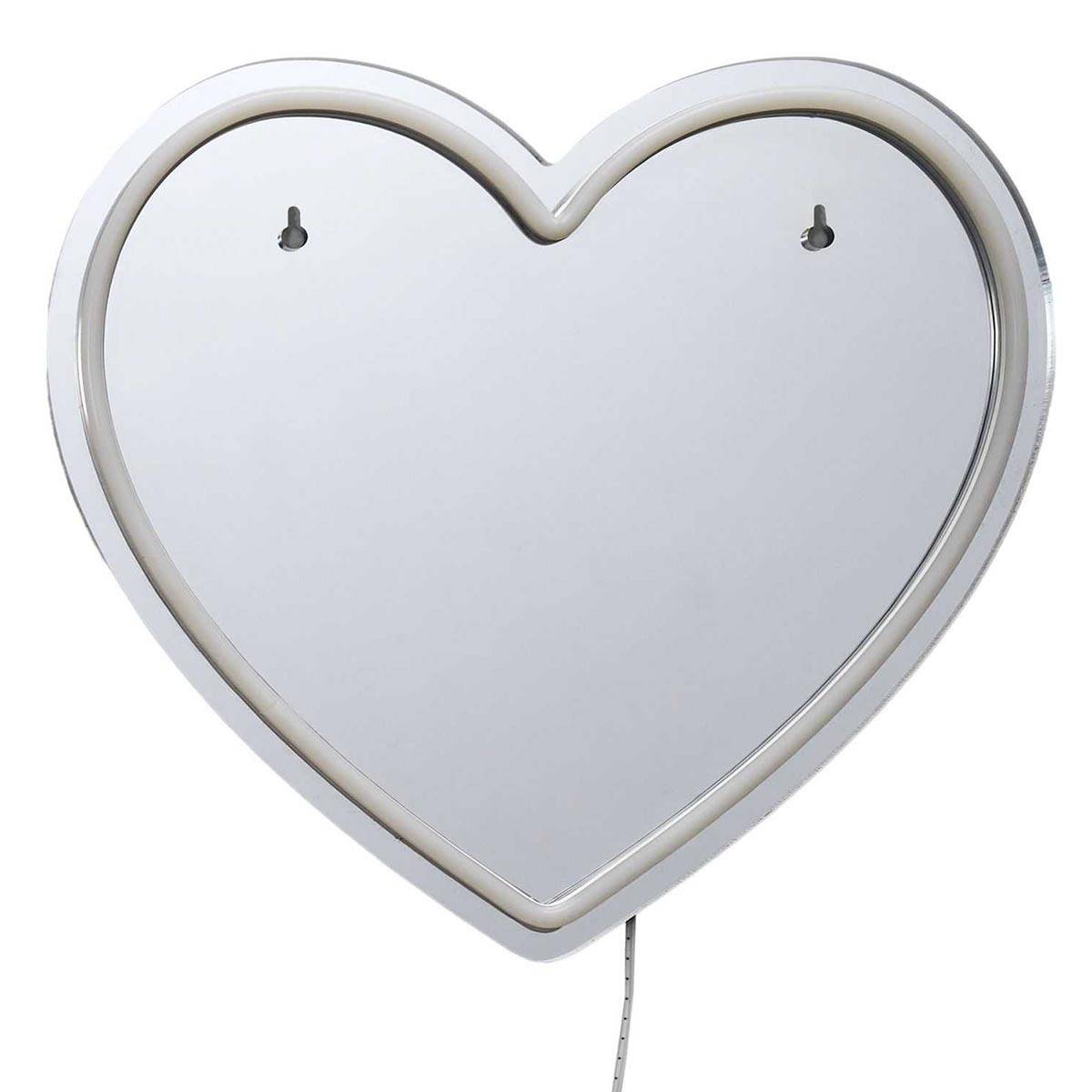The Home Deco Factory - Miroir LED Effet Néon "Cœur" 30cm Rouge - Image 1