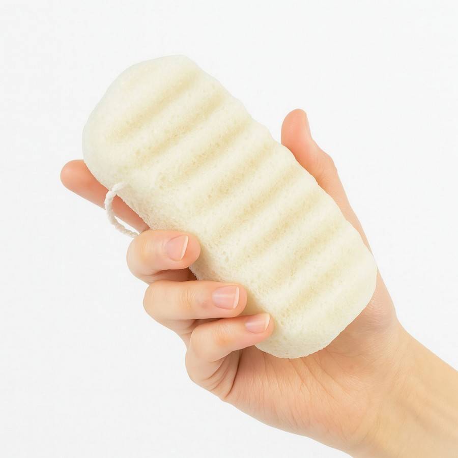 Sun&Sia - Éponge Konjac XL à l'Argile Verte 100% Naturelle – Nettoie en Profondeur et en Douceur, Soin Naturel, Tous Types de Peau