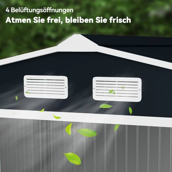 Abri de jardin métal anthracite 277 x 195 x 192 cm - PANGIVO - Image 10
