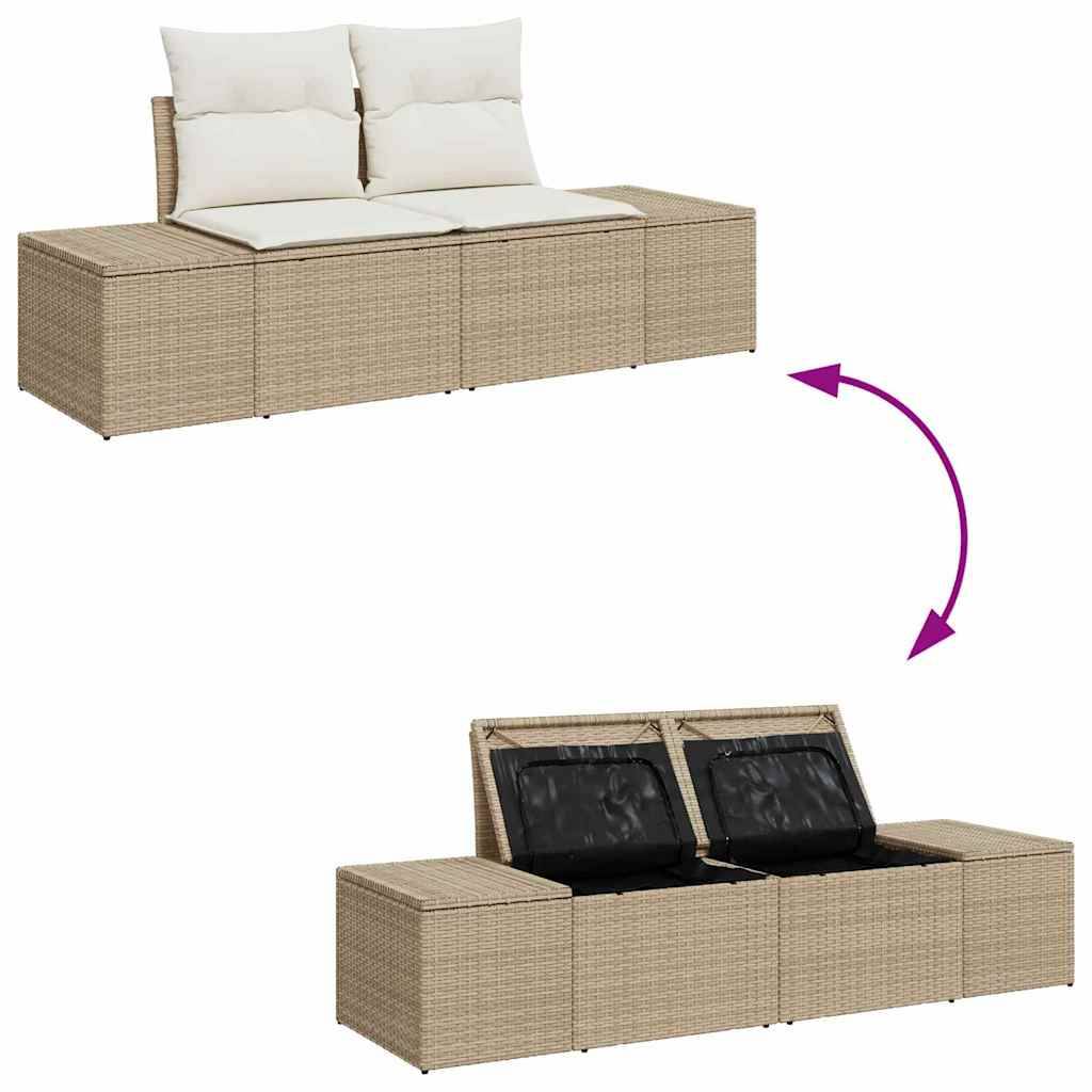 ComfortXL - Salon de jardin d'angle 7 pcs Poly rotin avec rangement extérieur Beige – ComfortXL Outdoor Living - Image 3