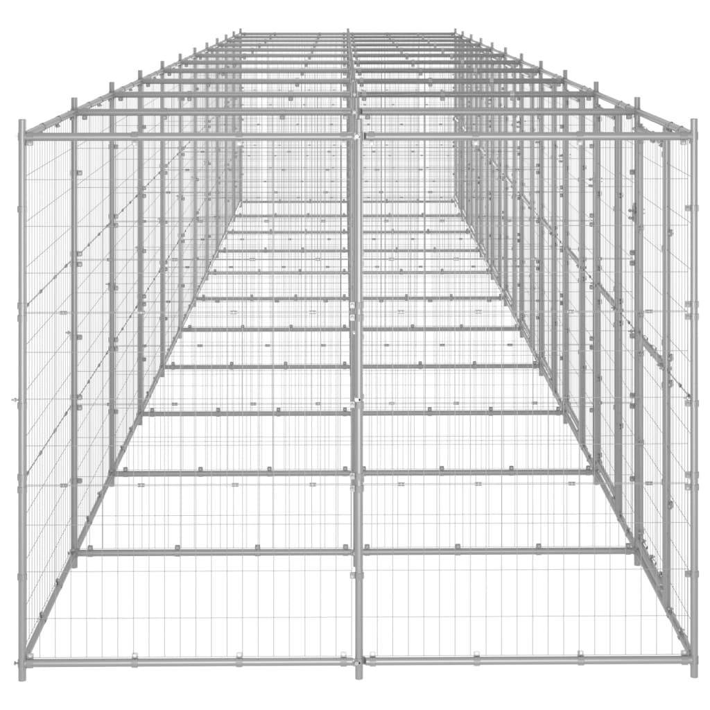 Helloshop26 - Chenil extérieur cage enclos parc animaux chien extérieur acier galvanisé 26,62 m² - Image 4