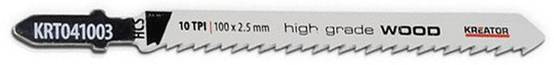 Kreator - Lame de scie sauteuse à bois HCS coupe précise (pas 2,5mm) - 2 pièces