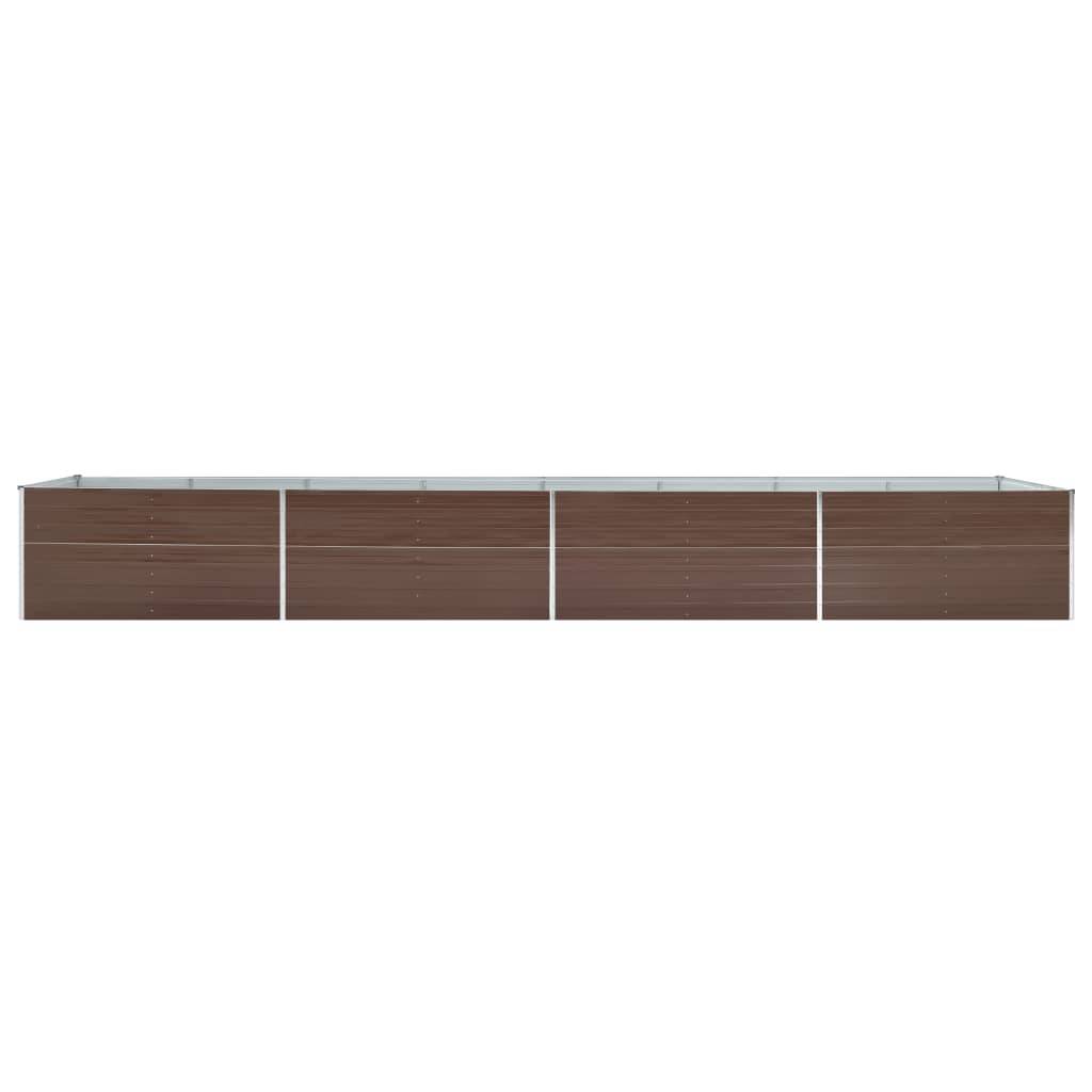 Jardinière lit surélevé plantes fleurs jardin acier galvanisé 600 x 80 x 45 cm marron - Image 2