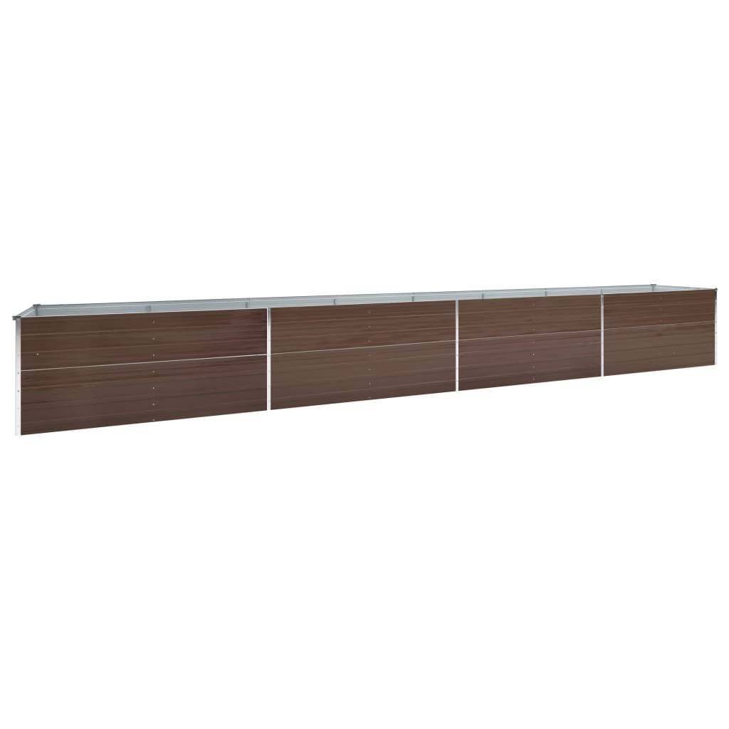 Jardinière lit surélevé plantes fleurs jardin acier galvanisé 600 x 80 x 45 cm marron - Image 1