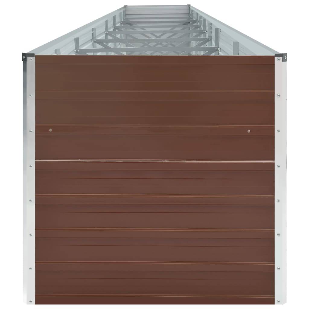 Jardinière lit surélevé plantes fleurs jardin acier galvanisé 600 x 80 x 45 cm marron - Image 3