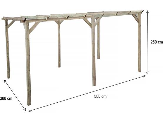 Carport Voiture En Bois "solar Ii" 3 X 5 X 2.4 -habitat Et Jardin - Image 3
