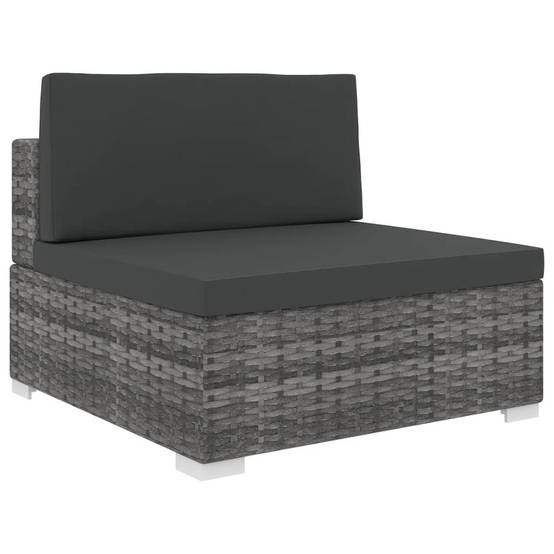 Siège central résine tressée gris 70 x 70 x 53 cm - PANGIVO - Image 1