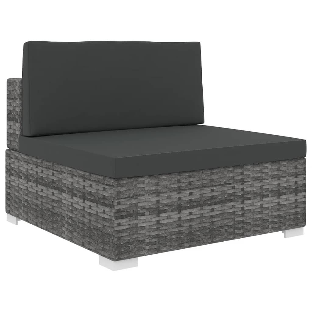 Siège central résine tressée gris 70 x 70 x 53 cm - PANGIVO - Image 1