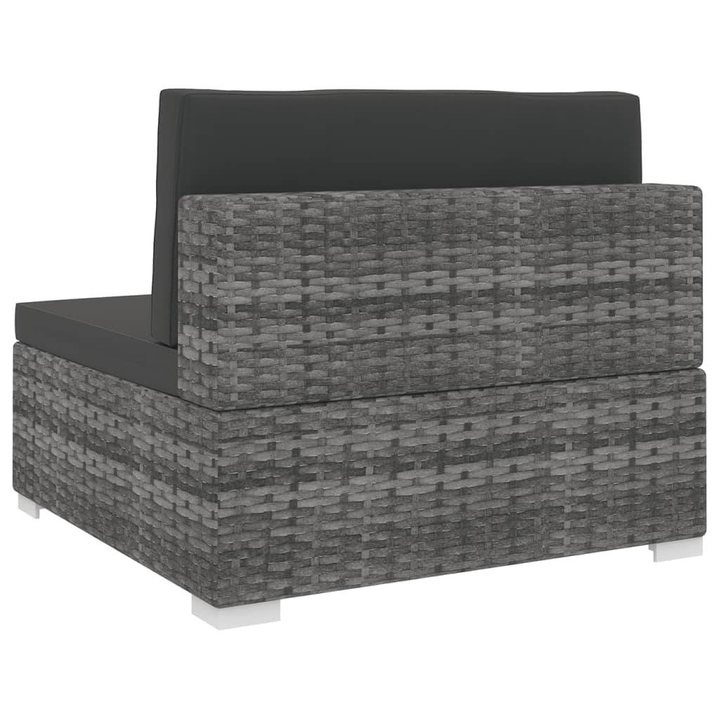 Siège central résine tressée gris 70 x 70 x 53 cm - PANGIVO - Image 4