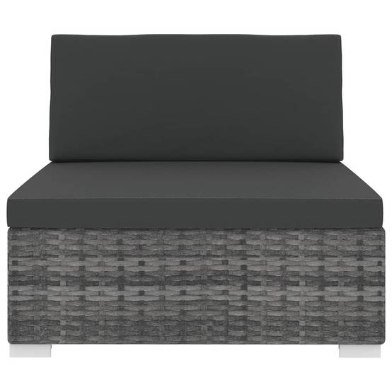 Siège central résine tressée gris 70 x 70 x 53 cm - PANGIVO - Image 3