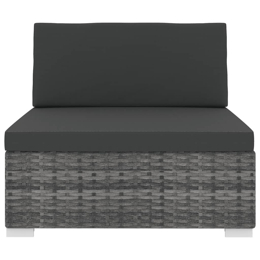 Siège central résine tressée gris 70 x 70 x 53 cm - PANGIVO - Image 3