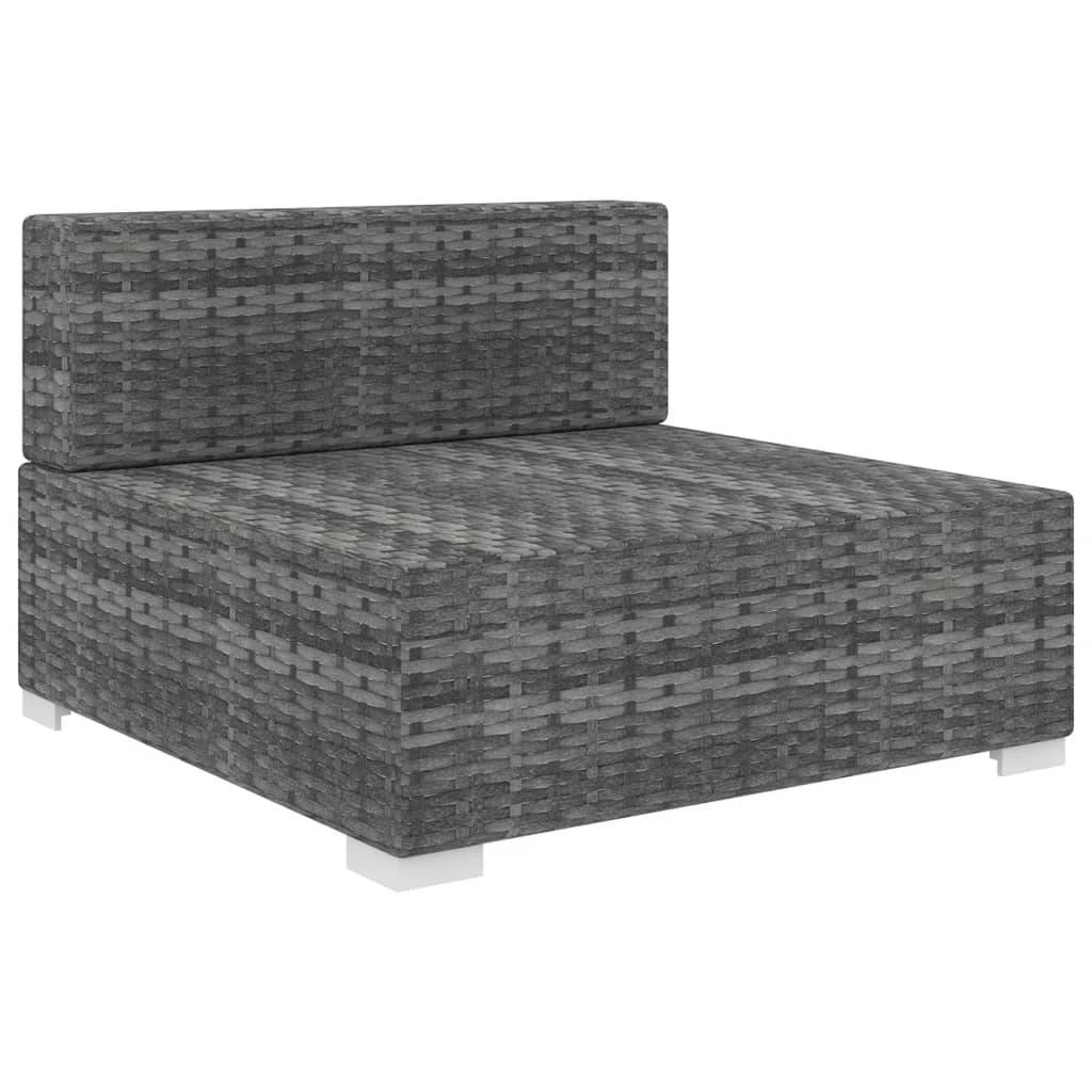 Siège central résine tressée gris 70 x 70 x 53 cm - PANGIVO - Image 2